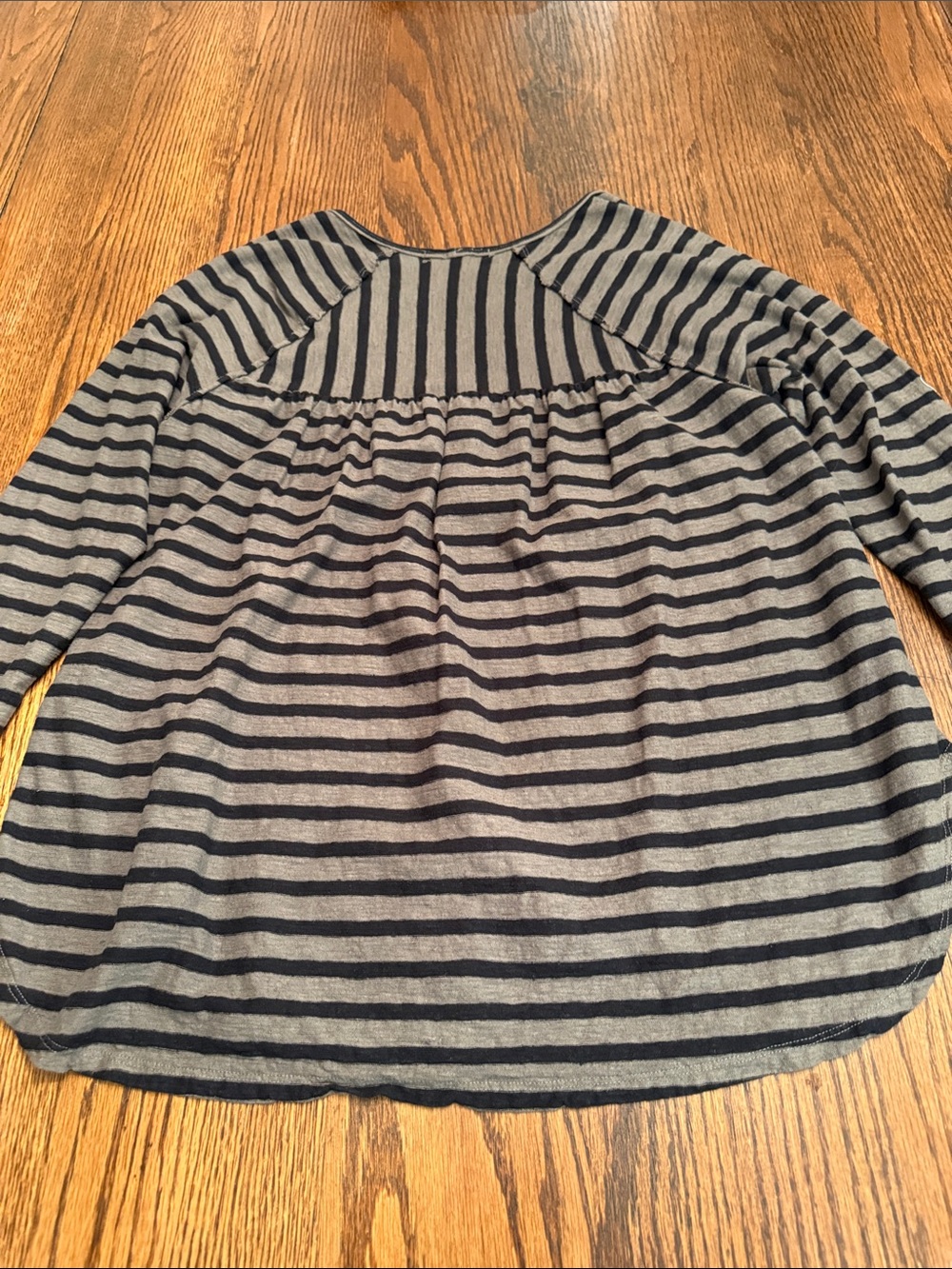 Linen Cotton Striped Pocket Swing Tunic Top M Cut Loose Made in USA - Picture 7 of 11